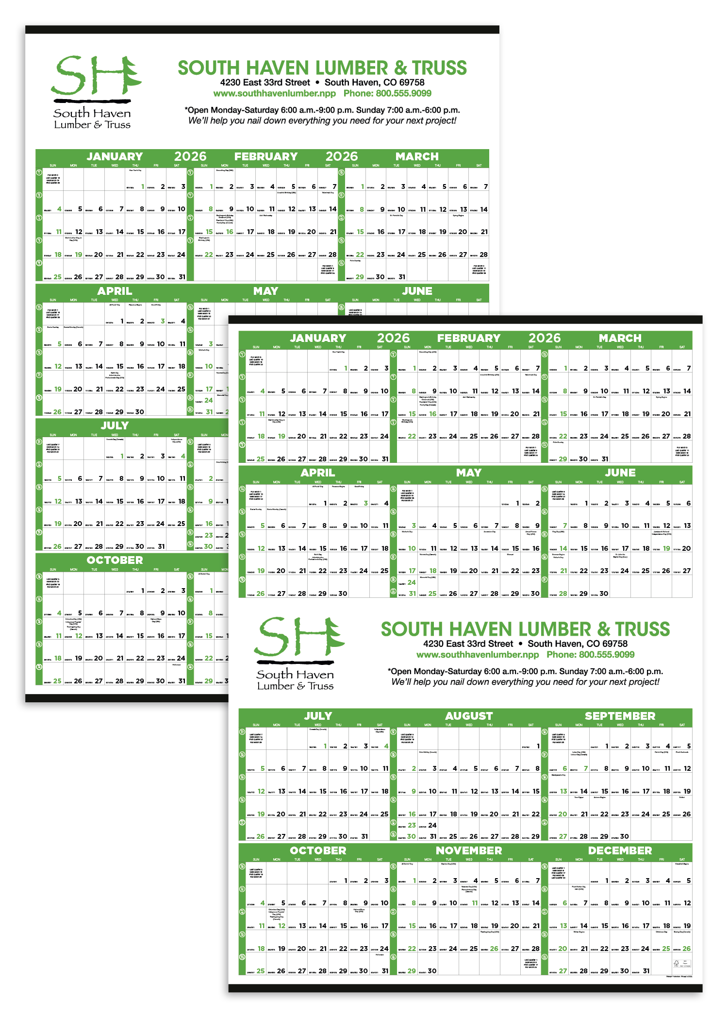Triumph® Calendars Small Quantity Custom Span-A-Year Calendar